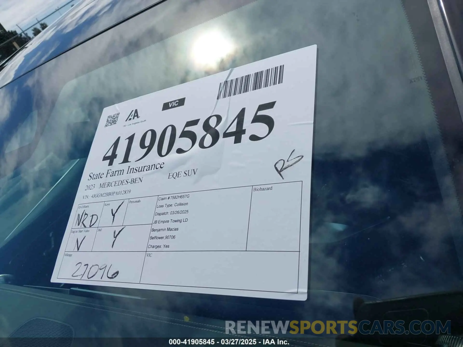 20 fotografías del automóvil dañado 4JGGM2BB0PA012839 MERCEDES-BENZ EQE 350+ SUV 2023