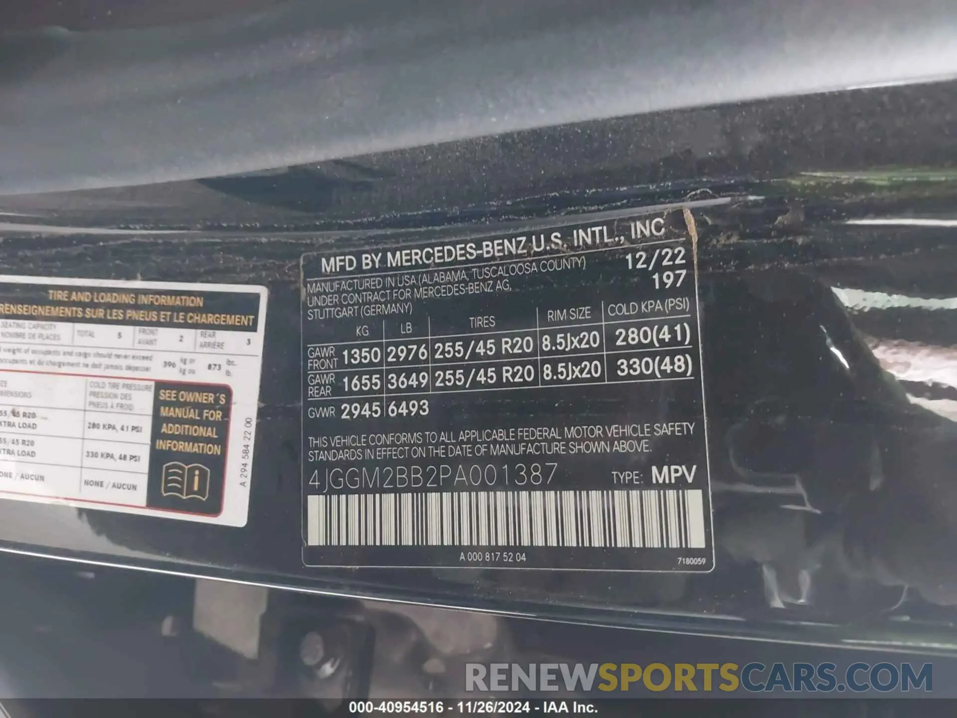 9 fotografías del automóvil dañado 4JGGM2BB2PA001387 MERCEDES-BENZ EQE 350+ SUV 2023