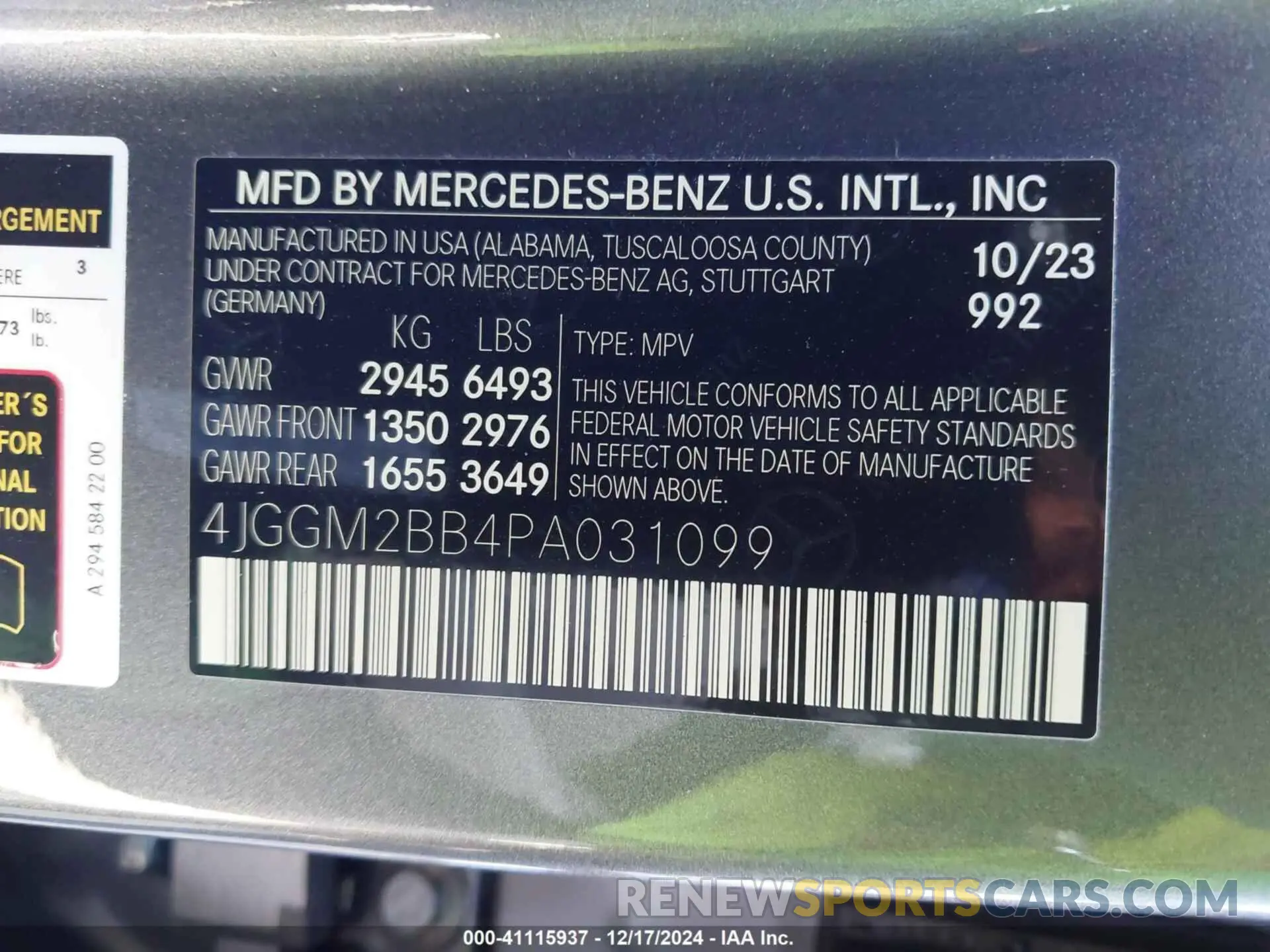 9 fotografías del automóvil dañado 4JGGM2BB4PA031099 MERCEDES-BENZ EQE 350+ SUV 2023