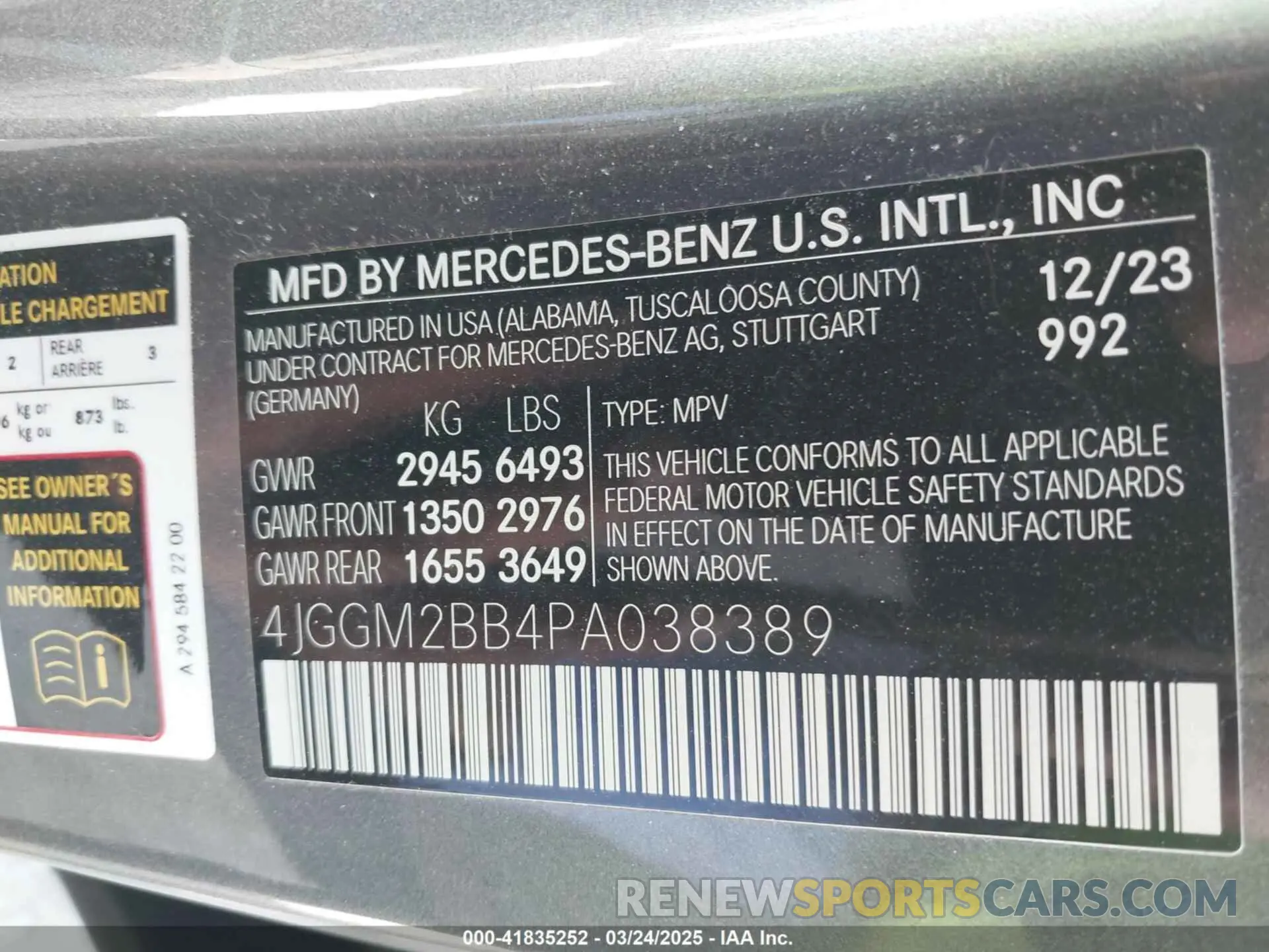9 fotografías del automóvil dañado 4JGGM2BB4PA038389 MERCEDES-BENZ EQE 350+ SUV 2023