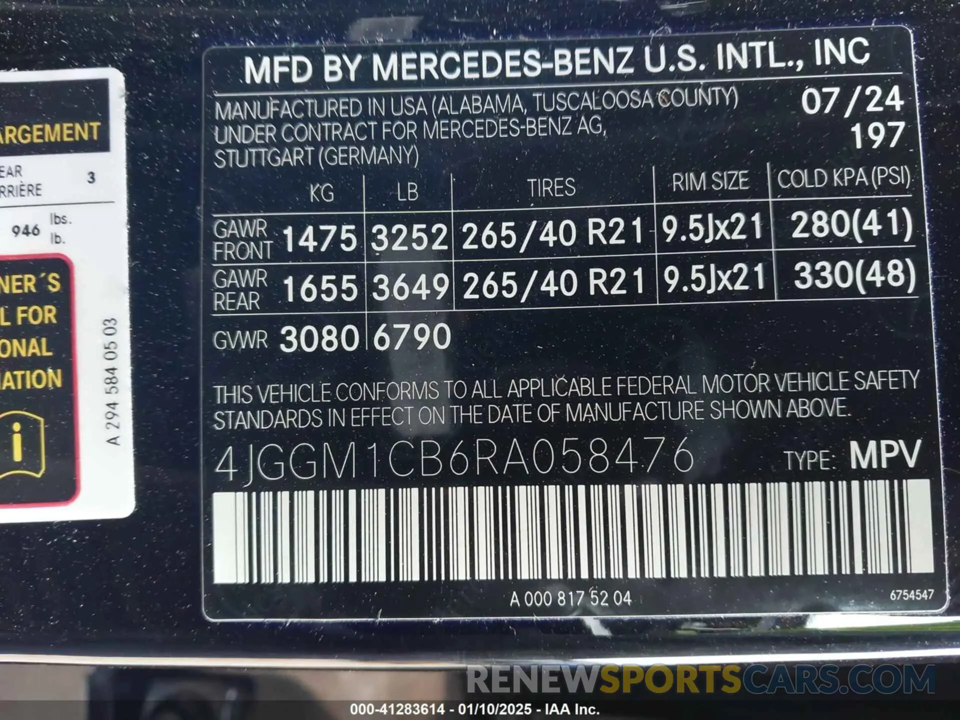 9 fotografías del automóvil dañado 4JGGM1CB6RA058476 MERCEDES-BENZ EQE 350 SUV 2024