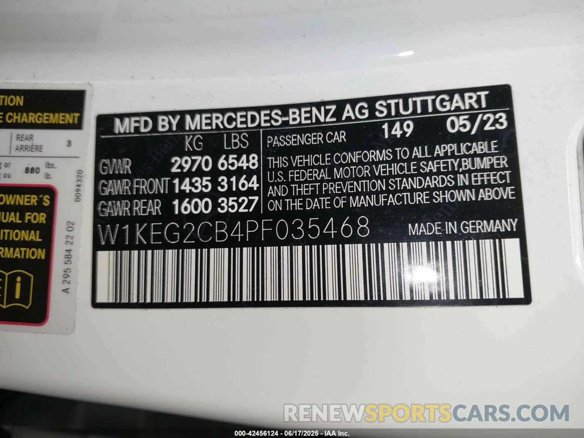 9 fotografías del automóvil dañado W1KEG2CB4PF035468 MERCEDES-BENZ EQE 500 2023