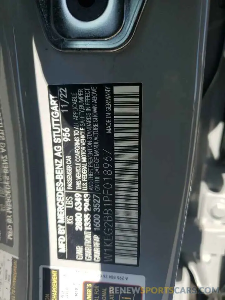 12 fotografías del automóvil dañado W1KEG2BB1PF018967 MERCEDES-BENZ EQE SEDAN 2023