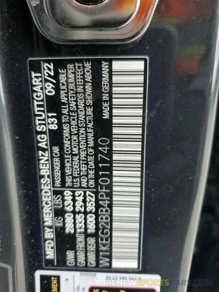 12 fotografías del automóvil dañado W1KEG2BB4PF011740 MERCEDES-BENZ EQE SEDAN 2023