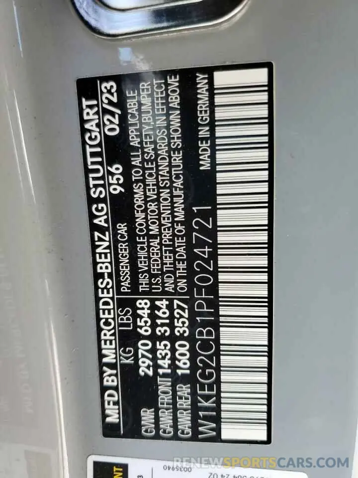 12 fotografías del automóvil dañado W1KEG2CB1PF024721 MERCEDES-BENZ EQE SEDAN 2023