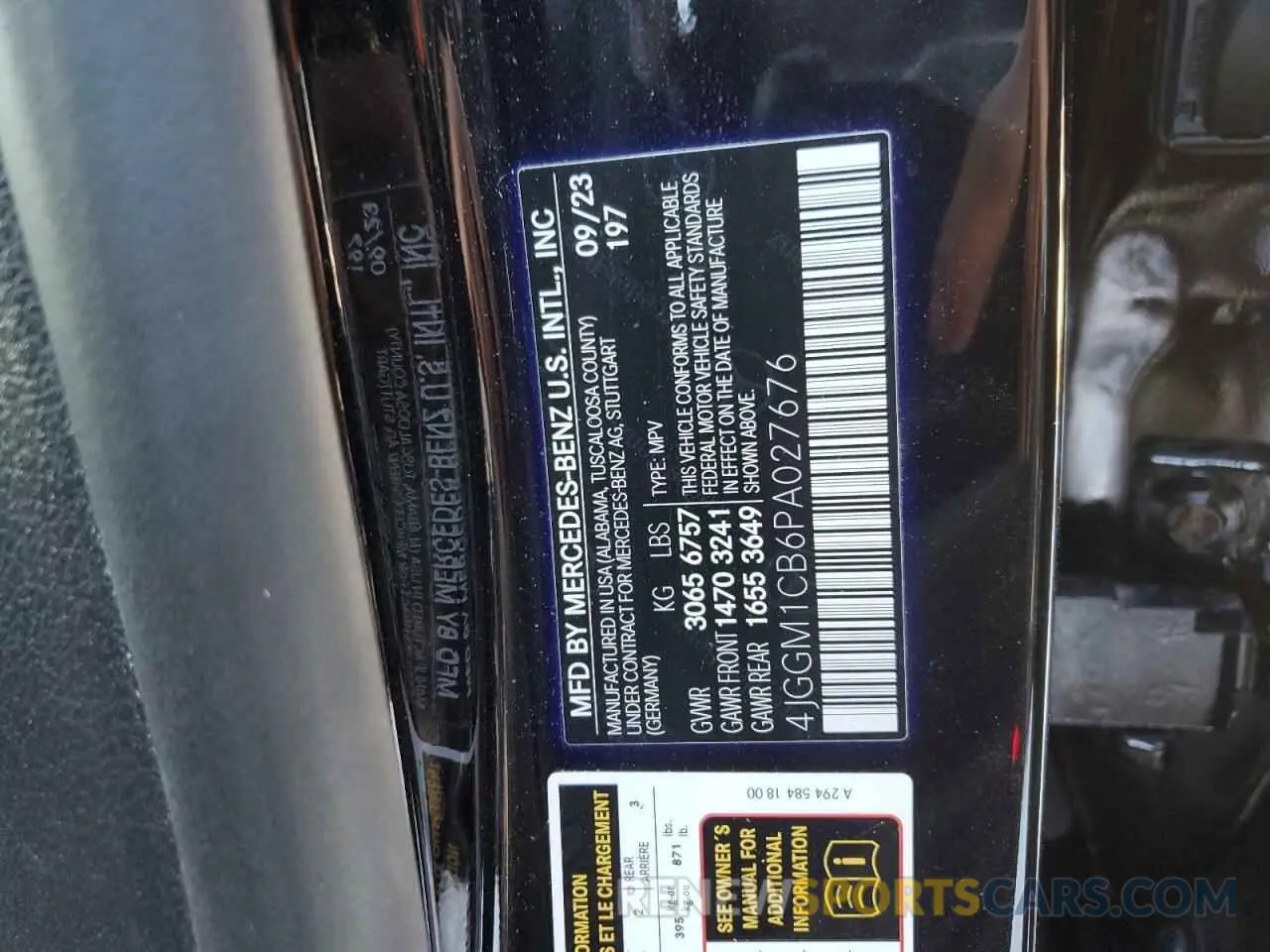 12 fotografías del automóvil dañado 4JGGM1CB6PA027676 MERCEDES-BENZ EQE SUV 35 2023