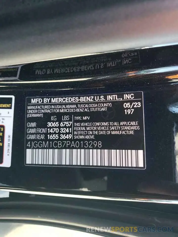13 fotografías del automóvil dañado 4JGGM1CB7PA013298 MERCEDES-BENZ EQE SUV 35 2023