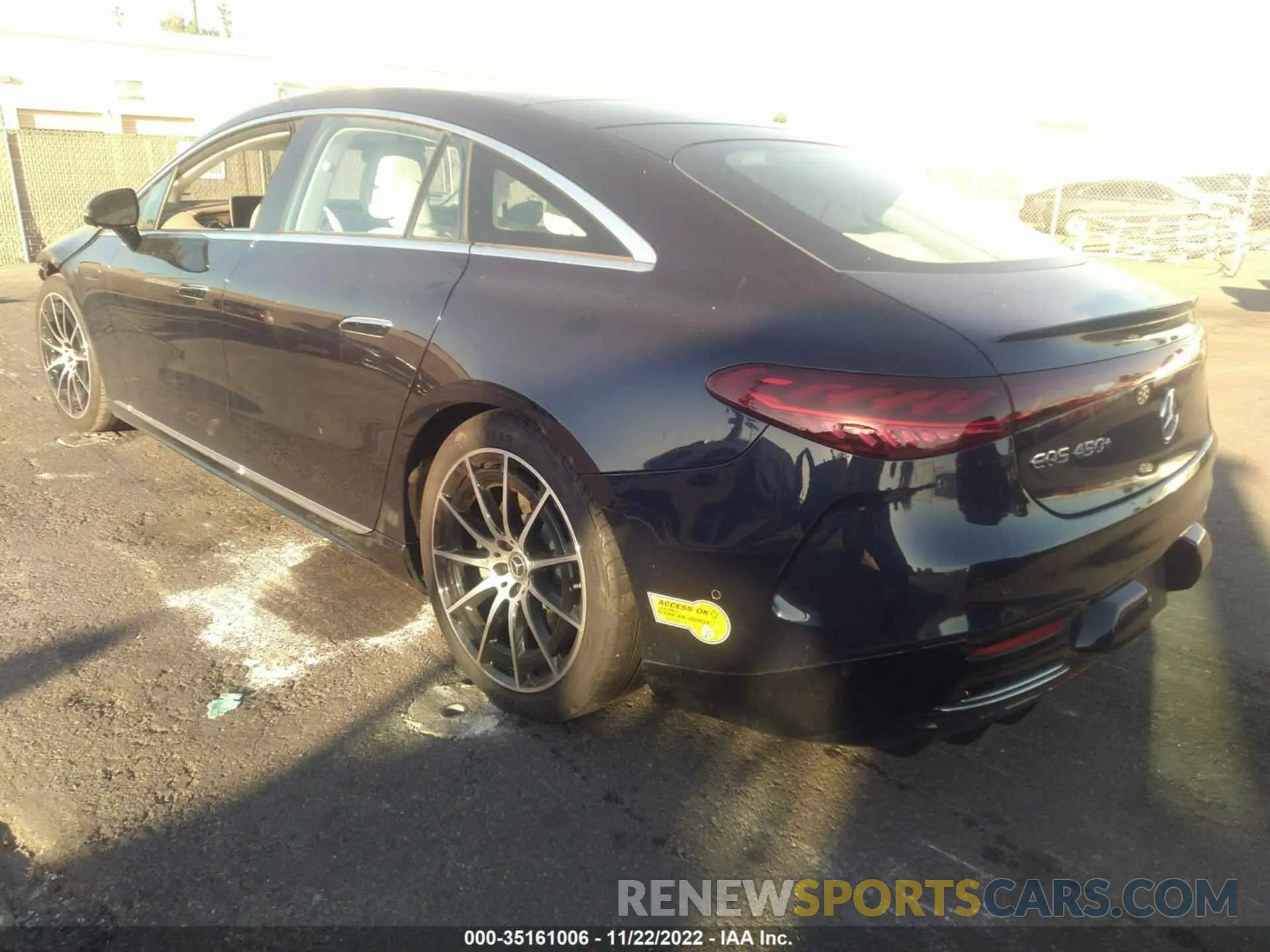3 fotografías del automóvil dañado W1KCG2DB3NA003756 MERCEDES-BENZ EQS 2022
