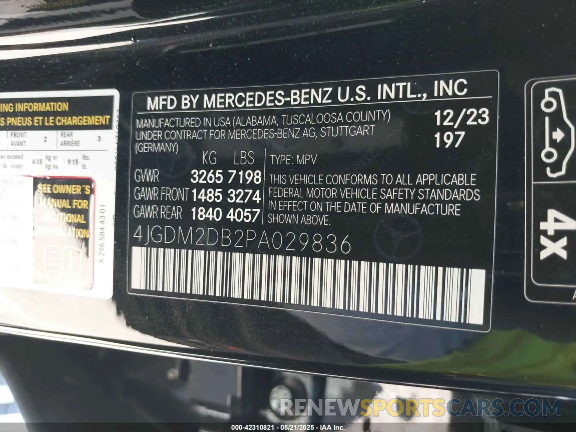 9 fotografías del automóvil dañado 4JGDM2DB2PA029836 MERCEDES-BENZ EQS 450+ SUV 2023