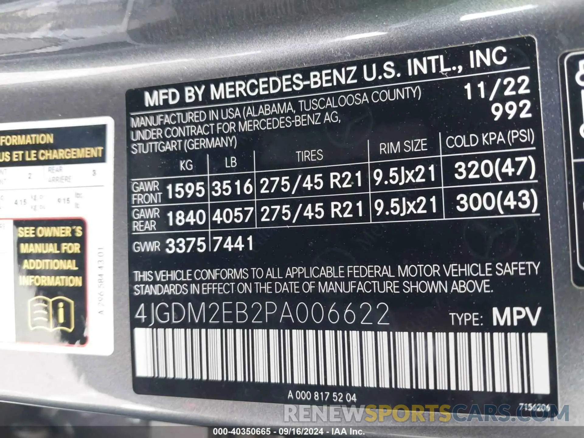 9 fotografías del automóvil dañado 4JGDM2EB2PA006622 MERCEDES-BENZ EQS 450 SUV 2023