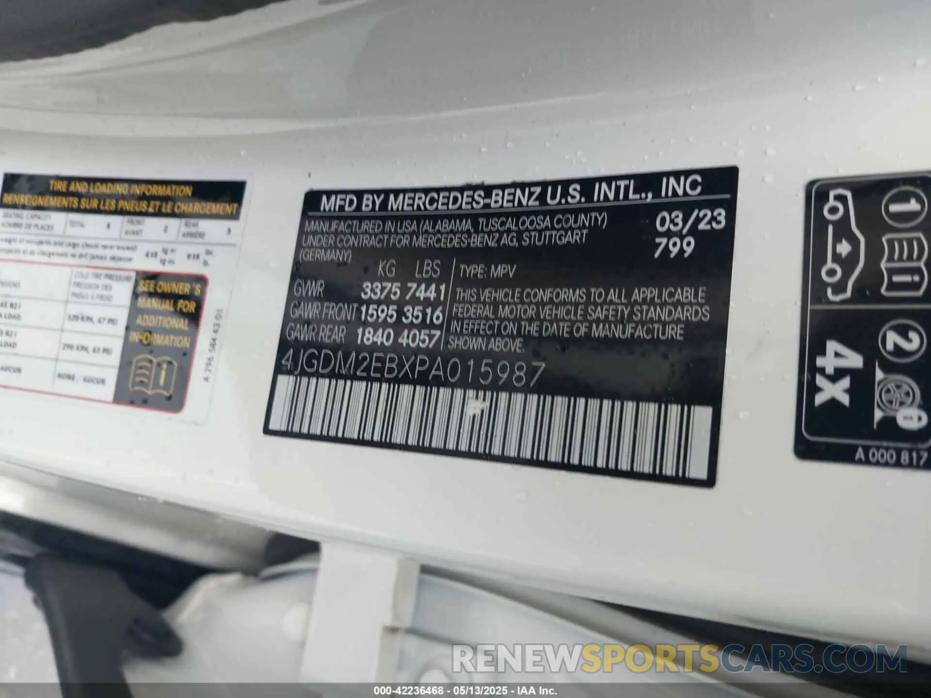 9 fotografías del automóvil dañado 4JGDM2EBXPA015987 MERCEDES-BENZ EQS 450 SUV 2023