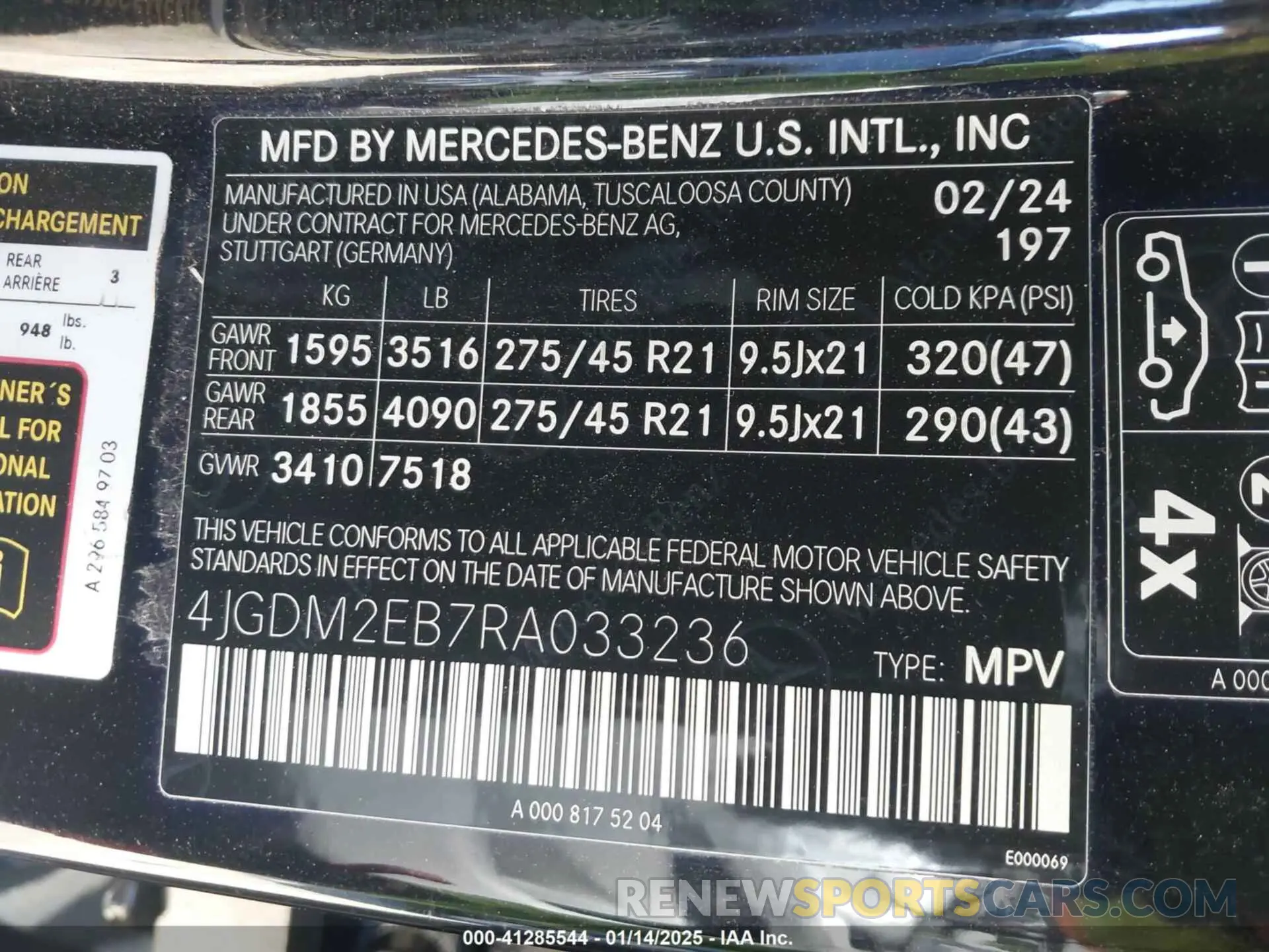 9 fotografías del automóvil dañado 4JGDM2EB7RA033236 MERCEDES-BENZ EQS 450 SUV 2024