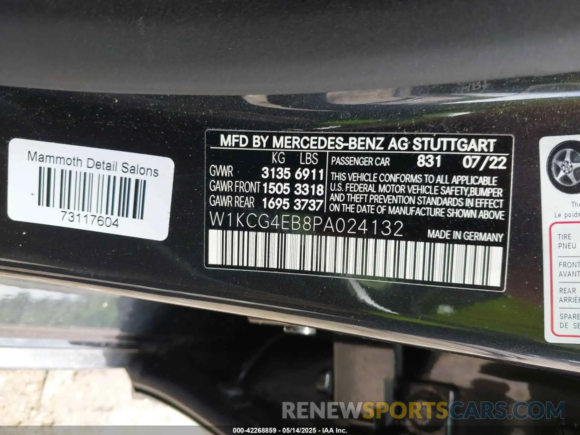 9 fotografías del automóvil dañado W1KCG4EB8PA024132 MERCEDES-BENZ EQS 580 2023