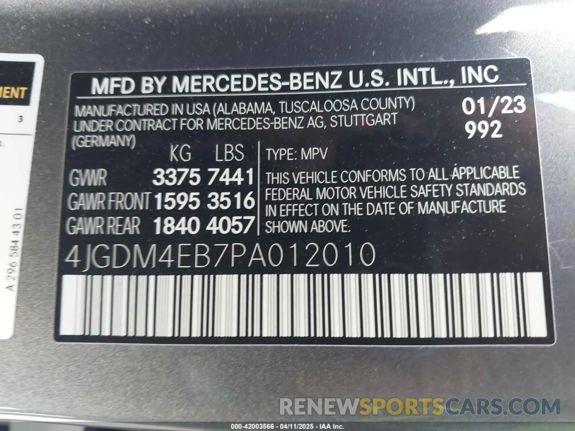 9 fotografías del automóvil dañado 4JGDM4EB7PA012010 MERCEDES-BENZ EQS 580 SUV 2023