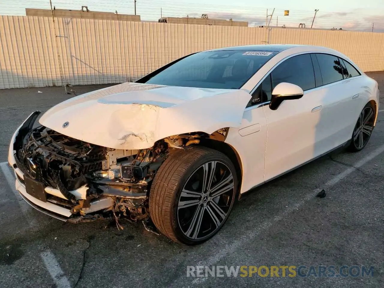 1 fotografías del automóvil dañado W1KCG2DB3NA014014 MERCEDES-BENZ EQS SEDAN 2022
