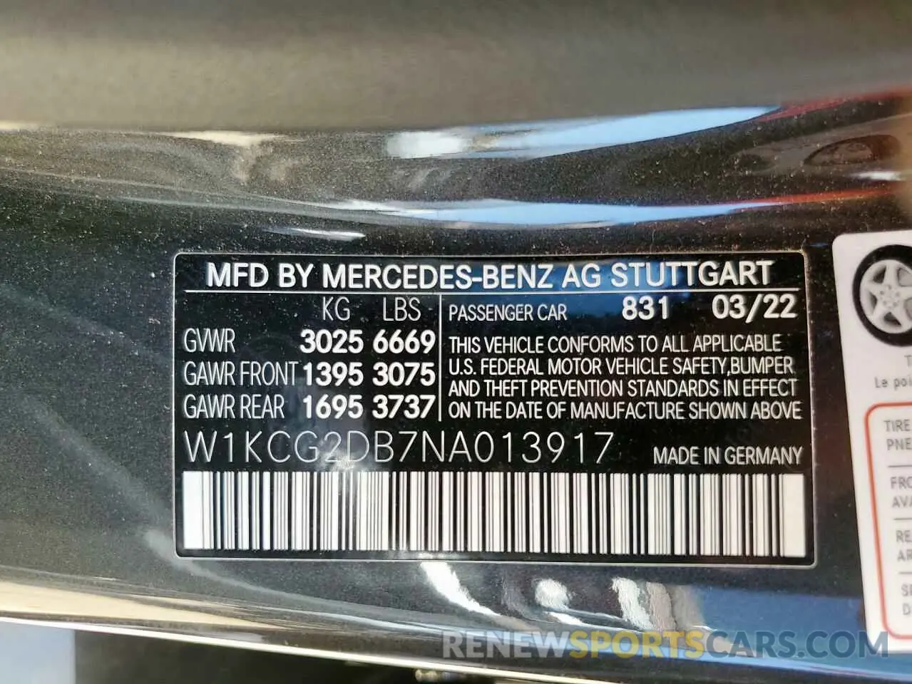 12 fotografías del automóvil dañado W1KCG2DB7NA013917 MERCEDES-BENZ EQS SEDAN 2022