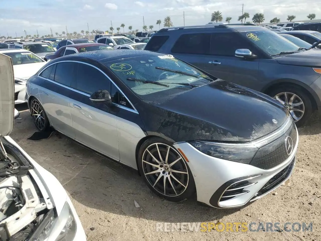 4 fotografías del automóvil dañado W1KCG2DB9NA005799 MERCEDES-BENZ EQS SEDAN 2022