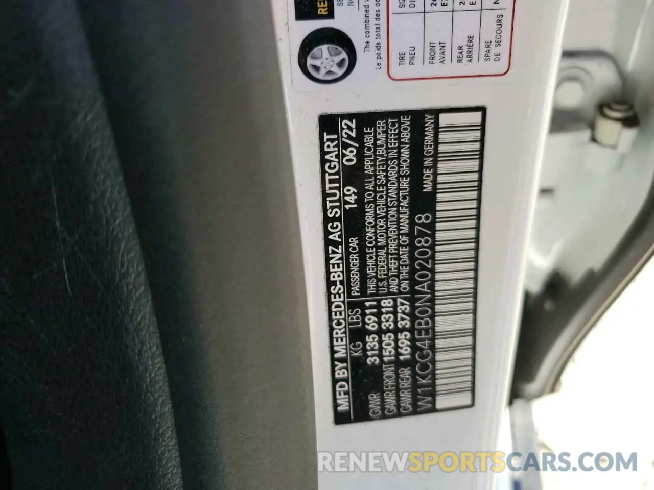 12 fotografías del automóvil dañado W1KCG4EB0NA020878 MERCEDES-BENZ EQS SEDAN 2022