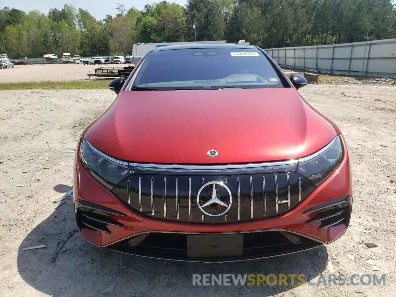 5 fotografías del automóvil dañado W1KCG5FB1NA009022 MERCEDES-BENZ EQS SEDAN 2022
