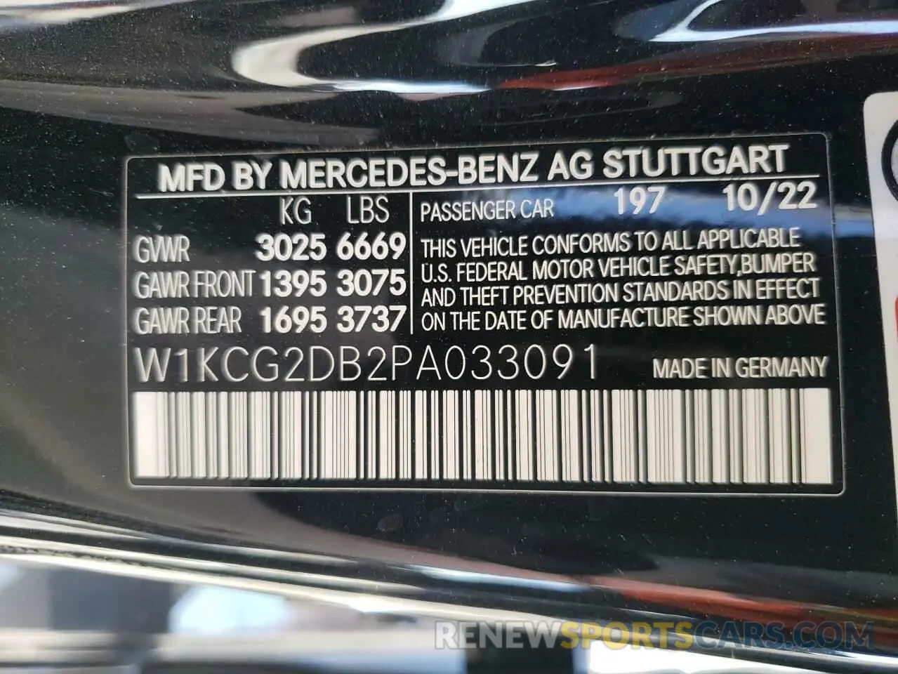 12 fotografías del automóvil dañado W1KCG2DB2PA033091 MERCEDES-BENZ EQS SEDAN 2023