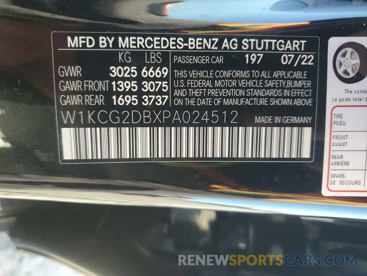 12 fotografías del automóvil dañado W1KCG2DBXPA024512 MERCEDES-BENZ EQS SEDAN 2023
