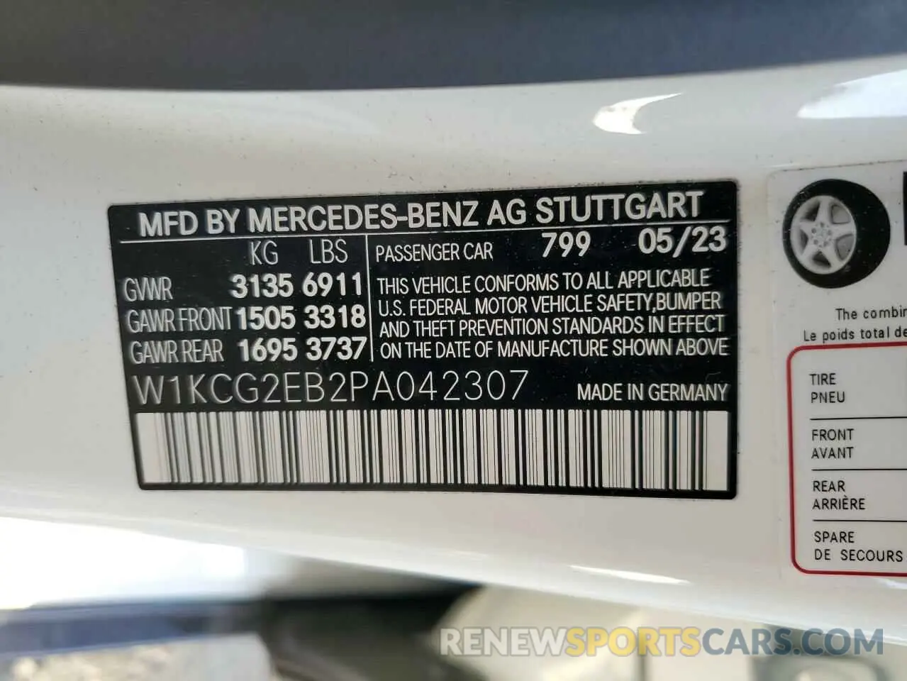 13 fotografías del automóvil dañado W1KCG2EB2PA042307 MERCEDES-BENZ EQS SEDAN 2023