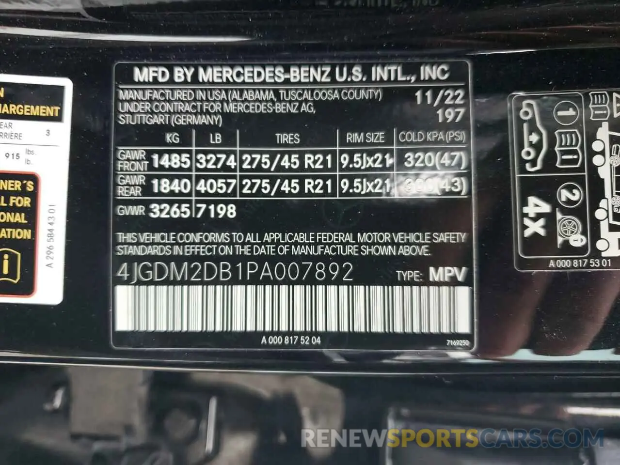 13 fotografías del automóvil dañado 4JGDM2DB1PA007892 MERCEDES-BENZ EQS SUV 45 2023