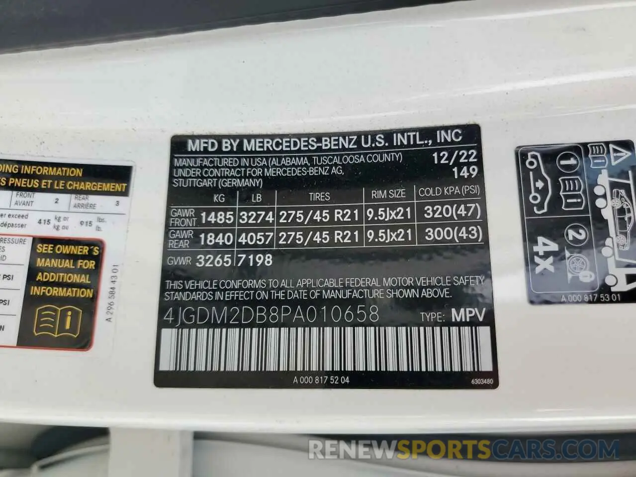12 fotografías del automóvil dañado 4JGDM2DB8PA010658 MERCEDES-BENZ EQS SUV 45 2023