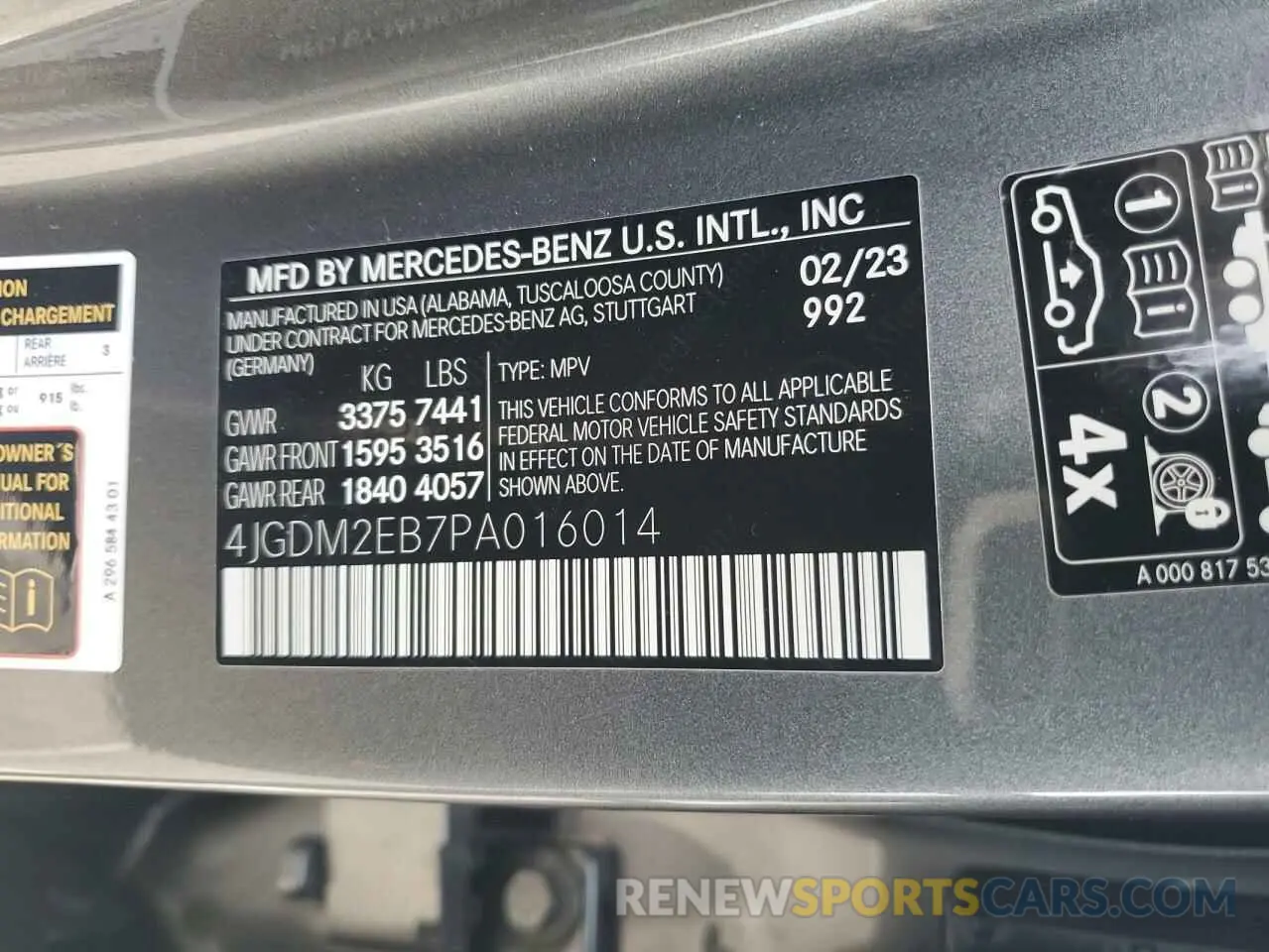 13 fotografías del automóvil dañado 4JGDM2EB7PA016014 MERCEDES-BENZ EQS SUV 45 2023