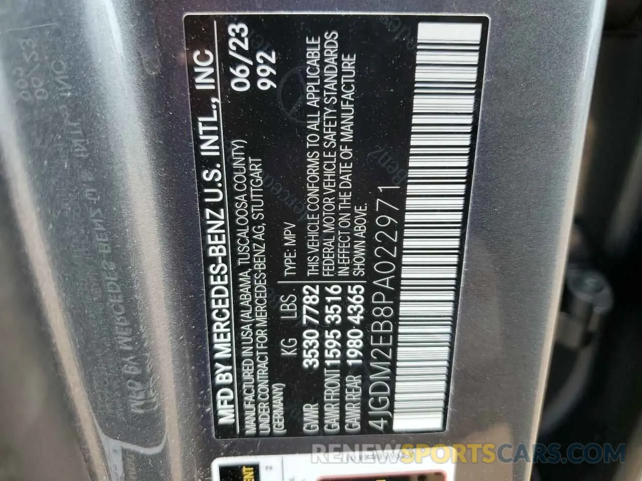 13 fotografías del automóvil dañado 4JGDM2EB8PA022971 MERCEDES-BENZ EQS SUV 45 2023