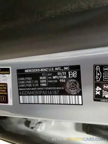 13 fotografías del automóvil dañado 4JGDM4EB0PA016187 MERCEDES-BENZ EQS SUV 58 2023