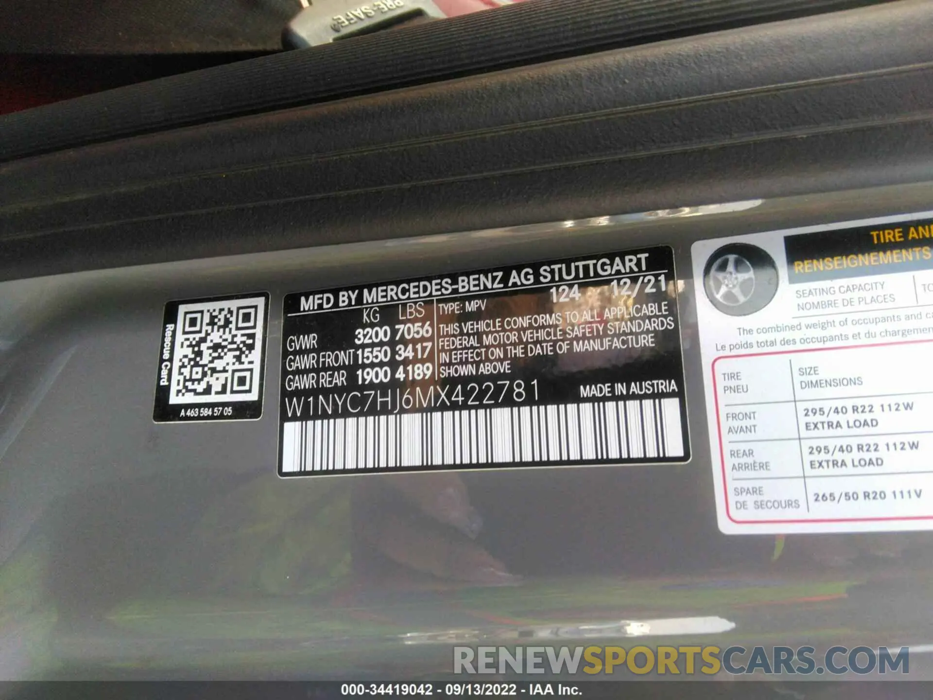 9 fotografías del automóvil dañado W1NYC7HJ6MX422781 MERCEDES-BENZ G-CLASS 2021