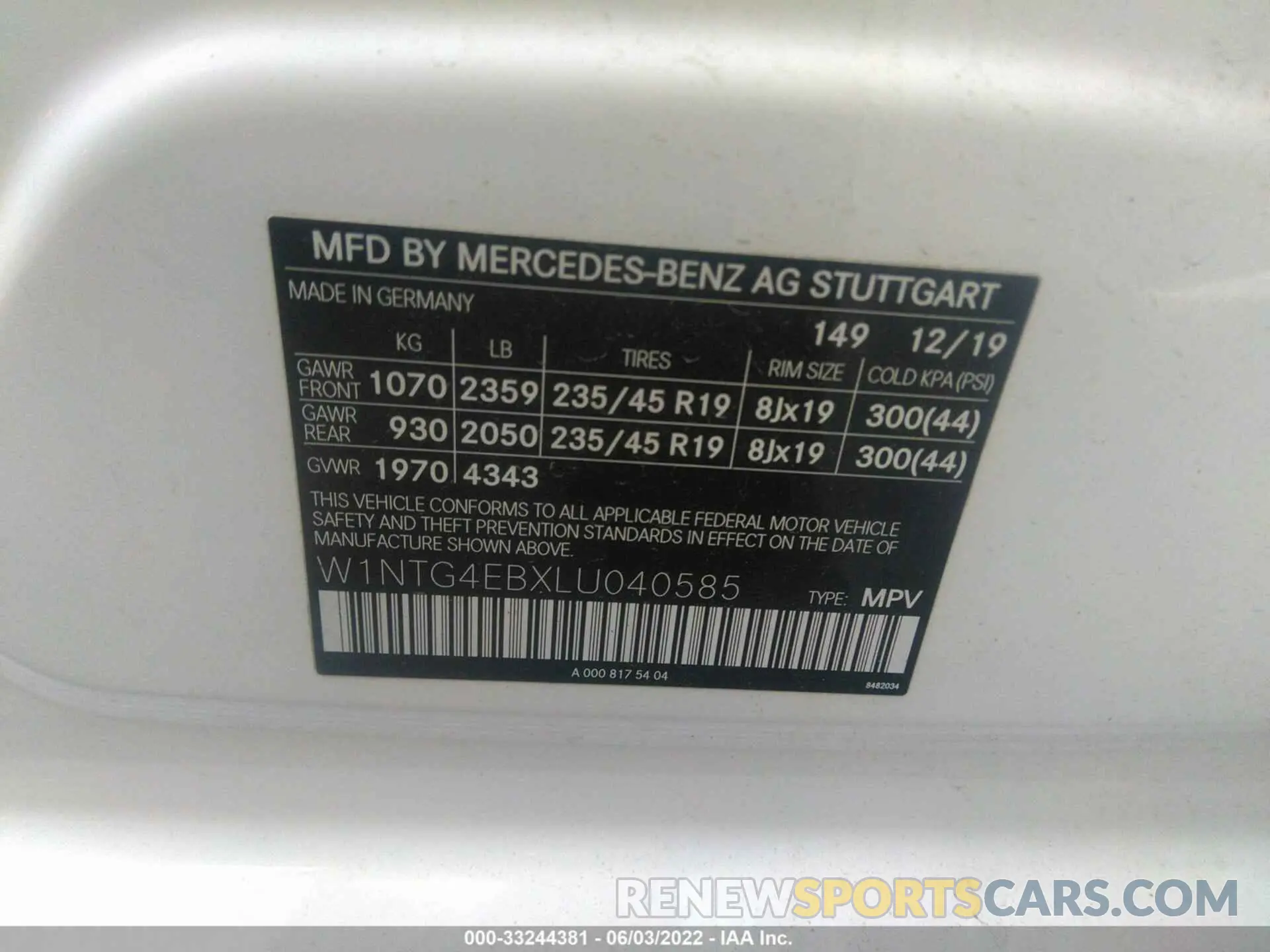 9 fotografías del automóvil dañado W1NTG4EBXLU040585 MERCEDES-BENZ GLA 2020