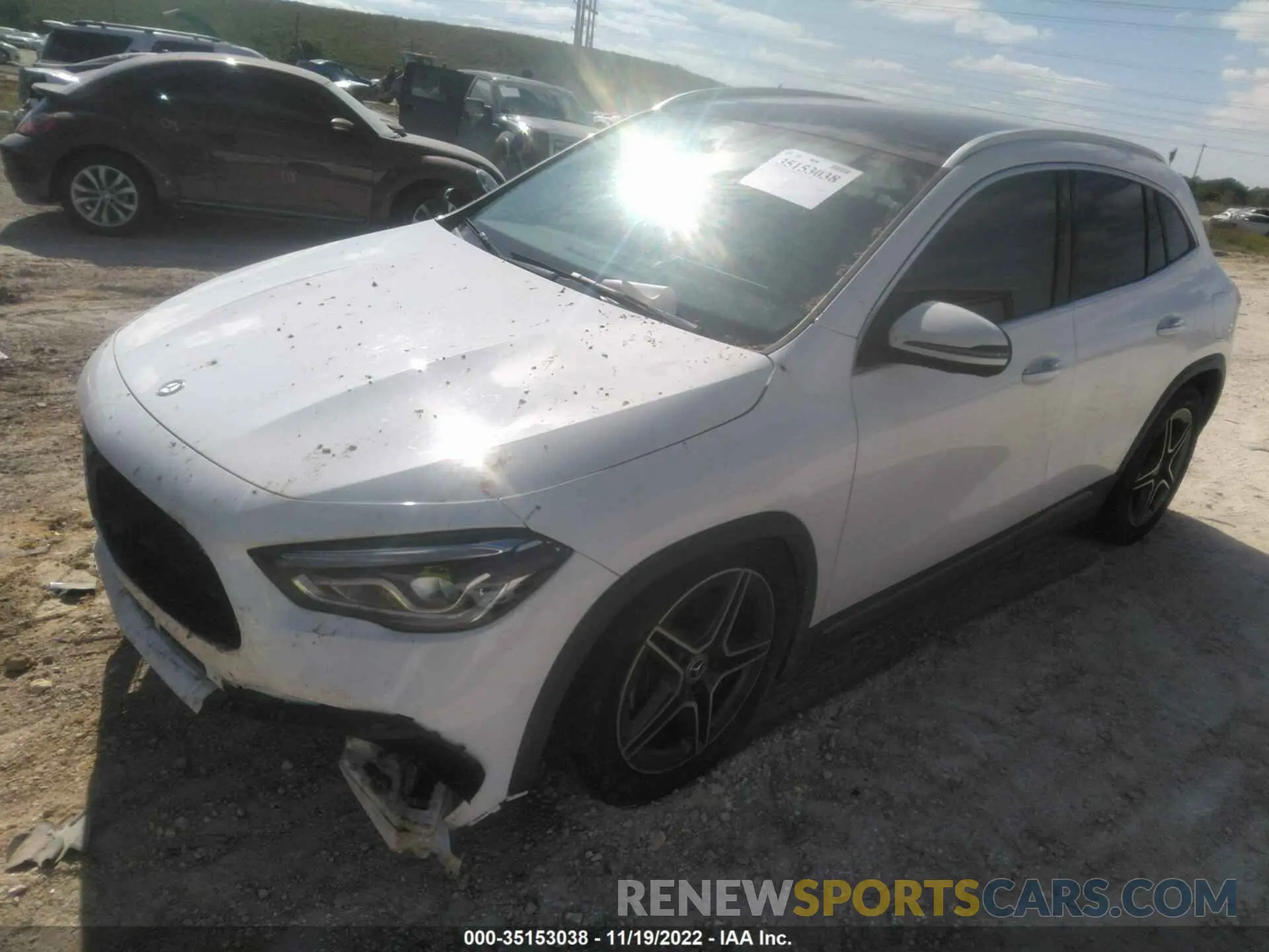 2 fotografías del automóvil dañado W1N4N4GB0MJ147011 MERCEDES-BENZ GLA 2021