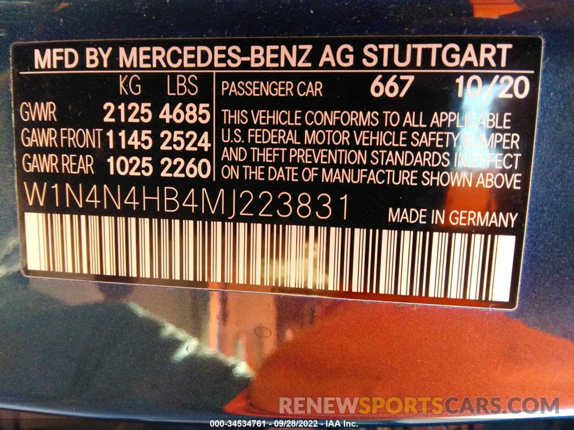 9 fotografías del automóvil dañado W1N4N4HB4MJ223831 MERCEDES-BENZ GLA 2021