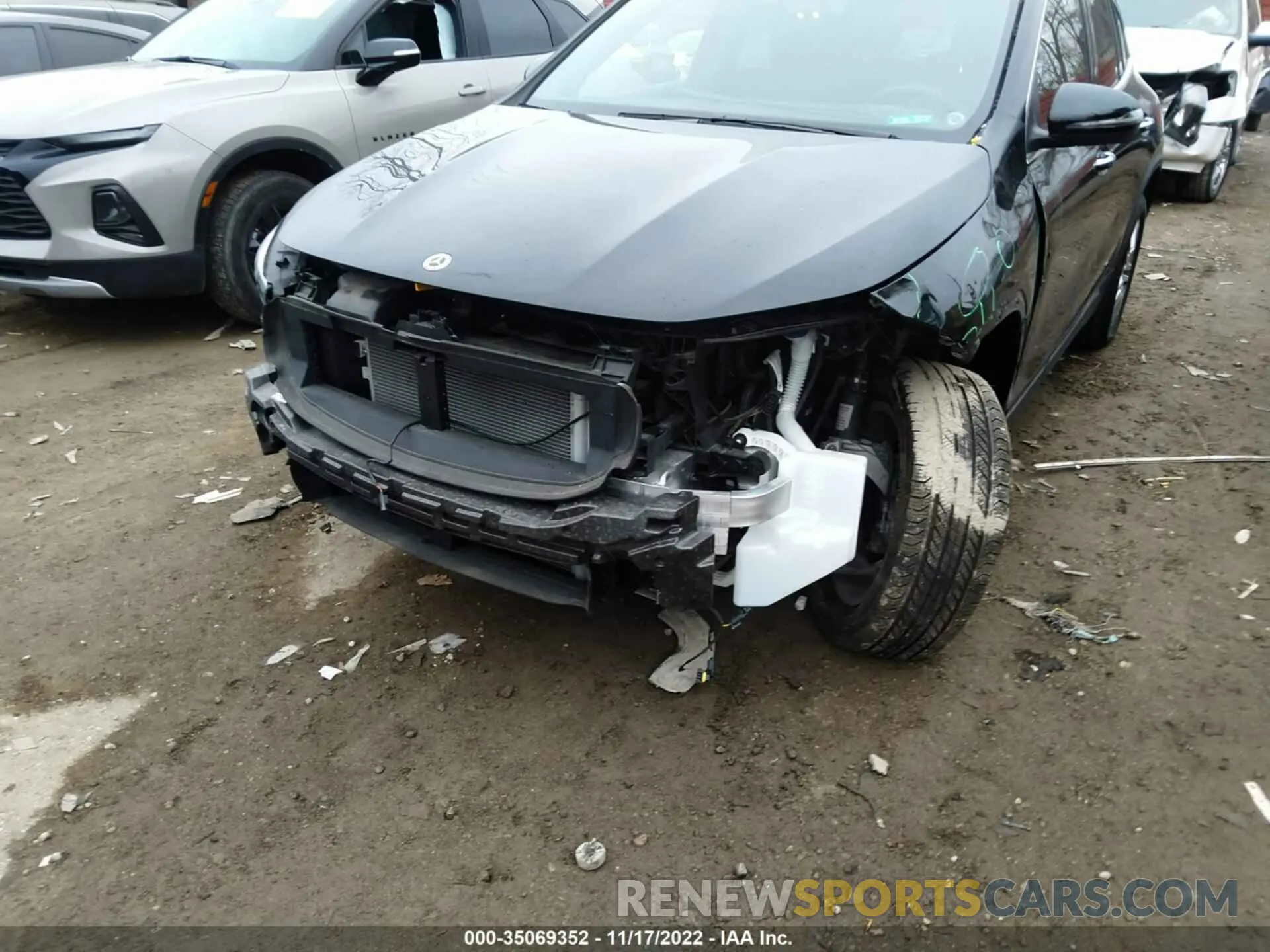 6 fotografías del automóvil dañado W1N4N4HB0NJ322650 MERCEDES-BENZ GLA 2022