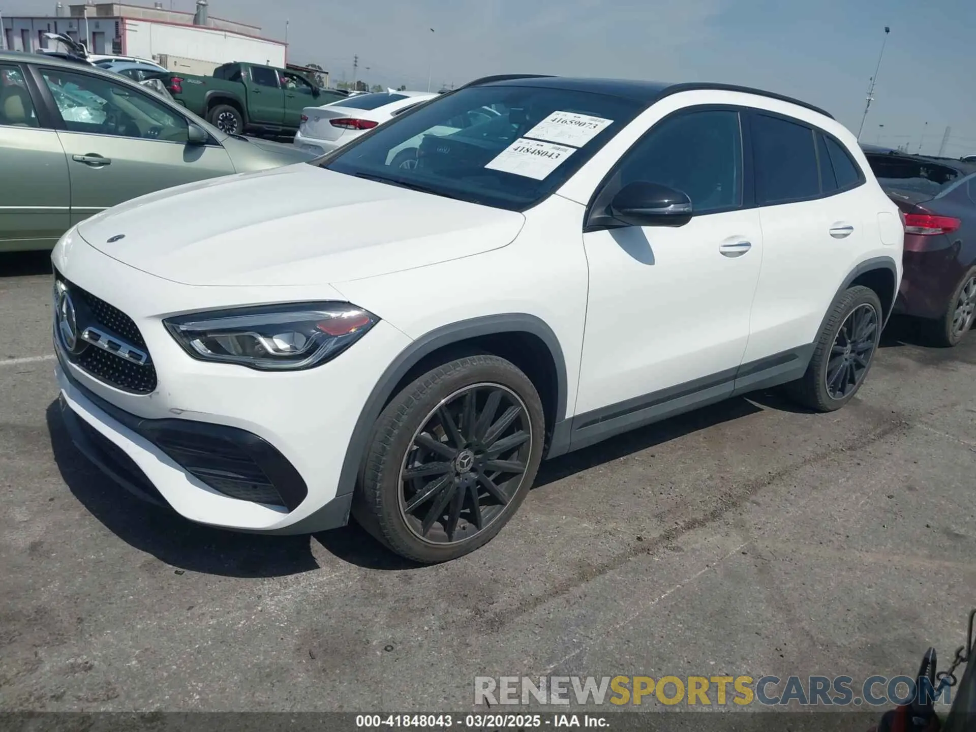 2 fotografías del automóvil dañado W1N4N4GB4MJ167939 MERCEDES-BENZ GLA 250 2021