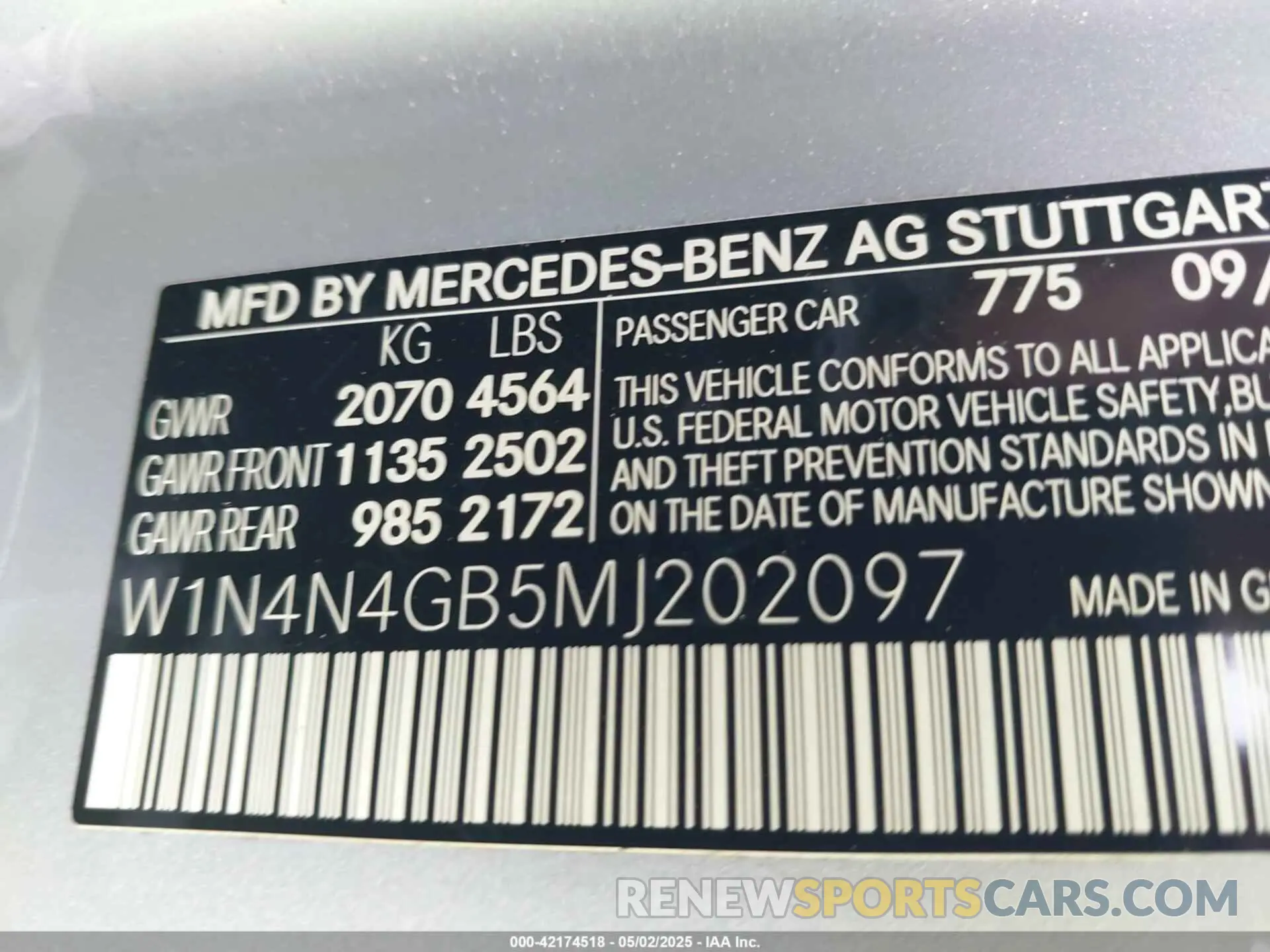 9 fotografías del automóvil dañado W1N4N4GB5MJ202097 MERCEDES-BENZ GLA 250 2021