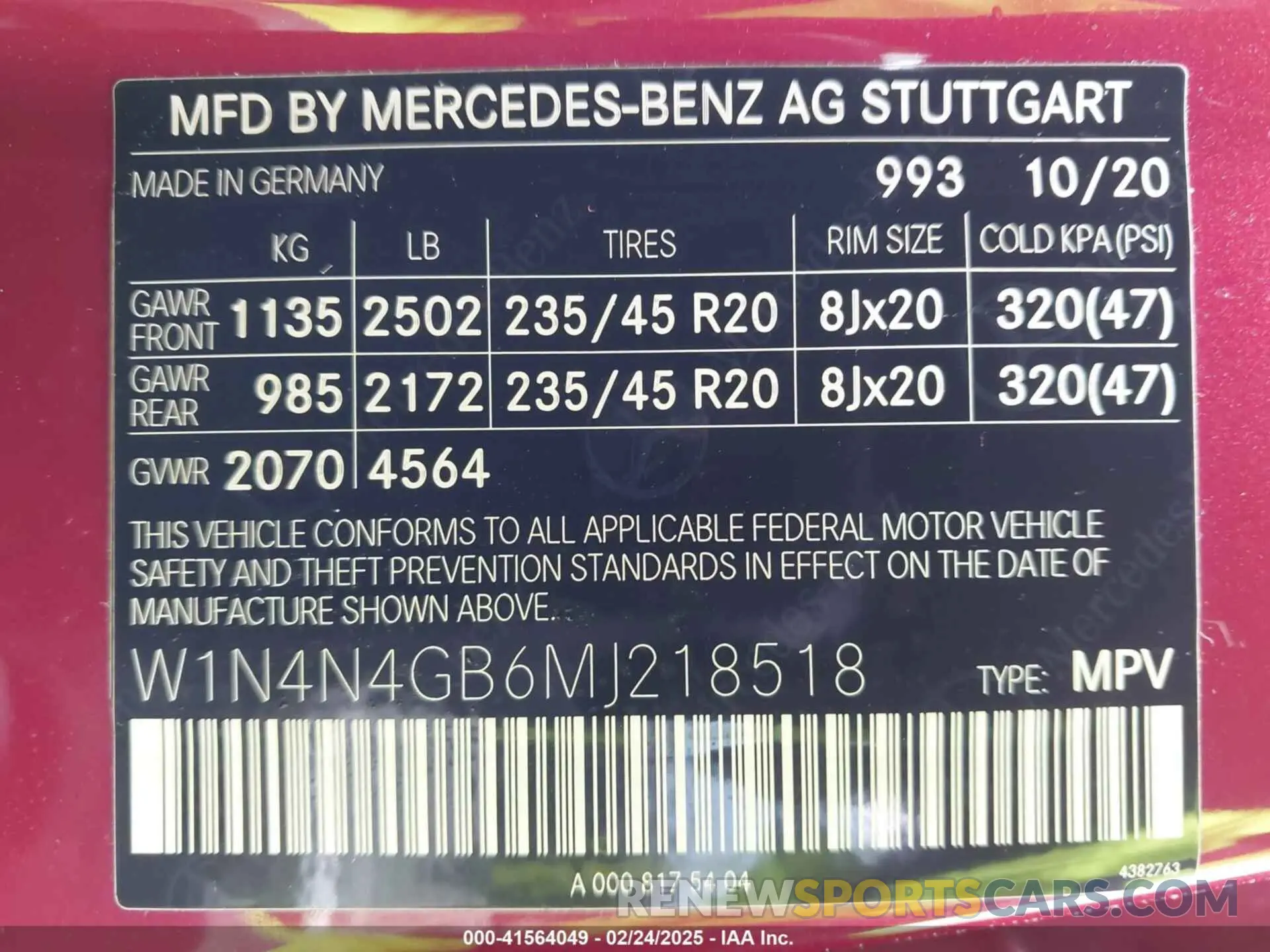 9 fotografías del automóvil dañado W1N4N4GB6MJ218518 MERCEDES-BENZ GLA 250 2021