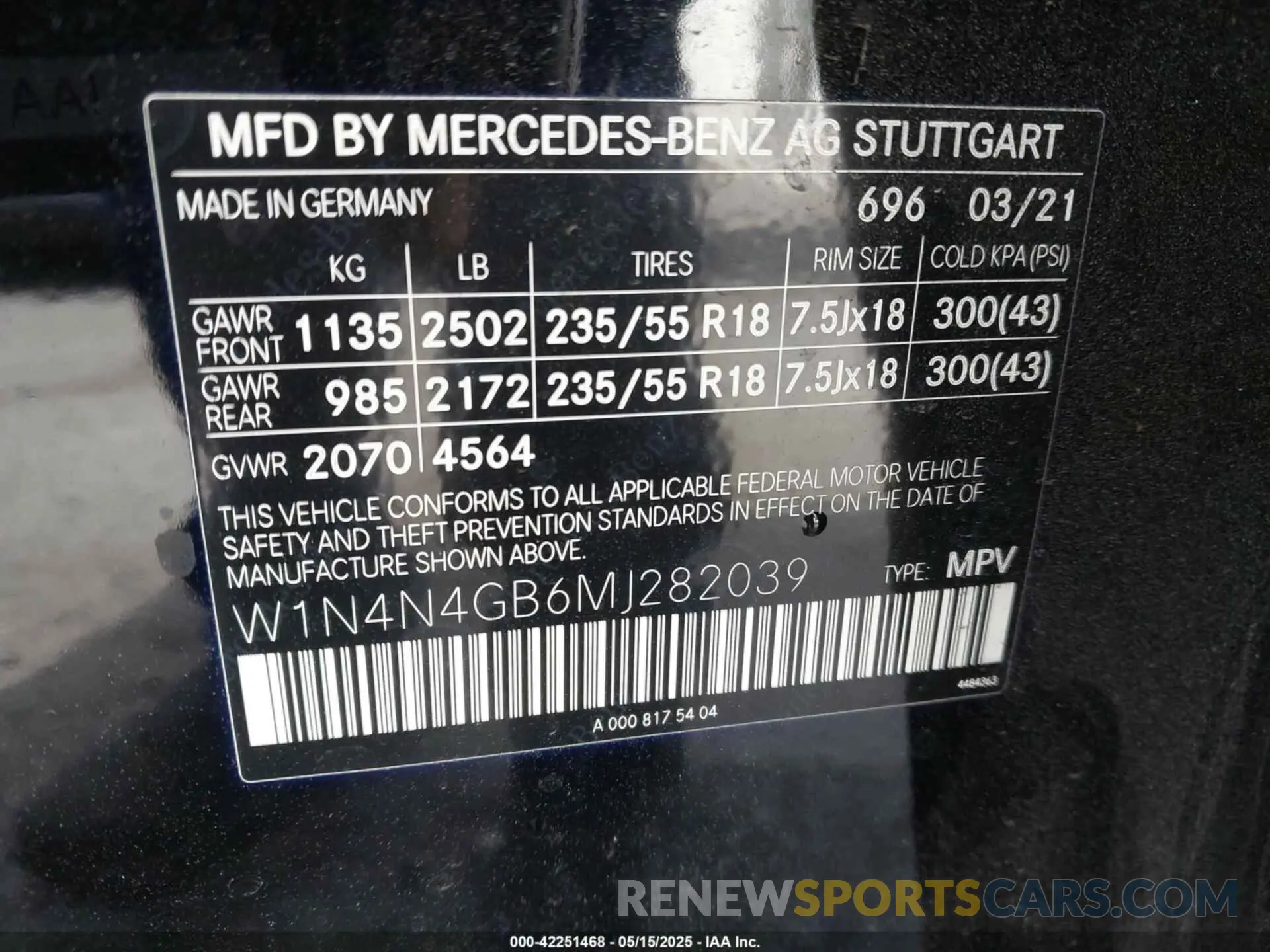 9 fotografías del automóvil dañado W1N4N4GB6MJ282039 MERCEDES-BENZ GLA 250 2021