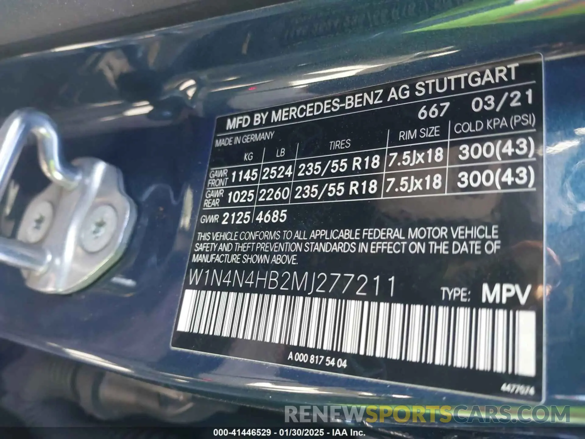 9 fotografías del automóvil dañado W1N4N4HB2MJ277211 MERCEDES-BENZ GLA 250 2021