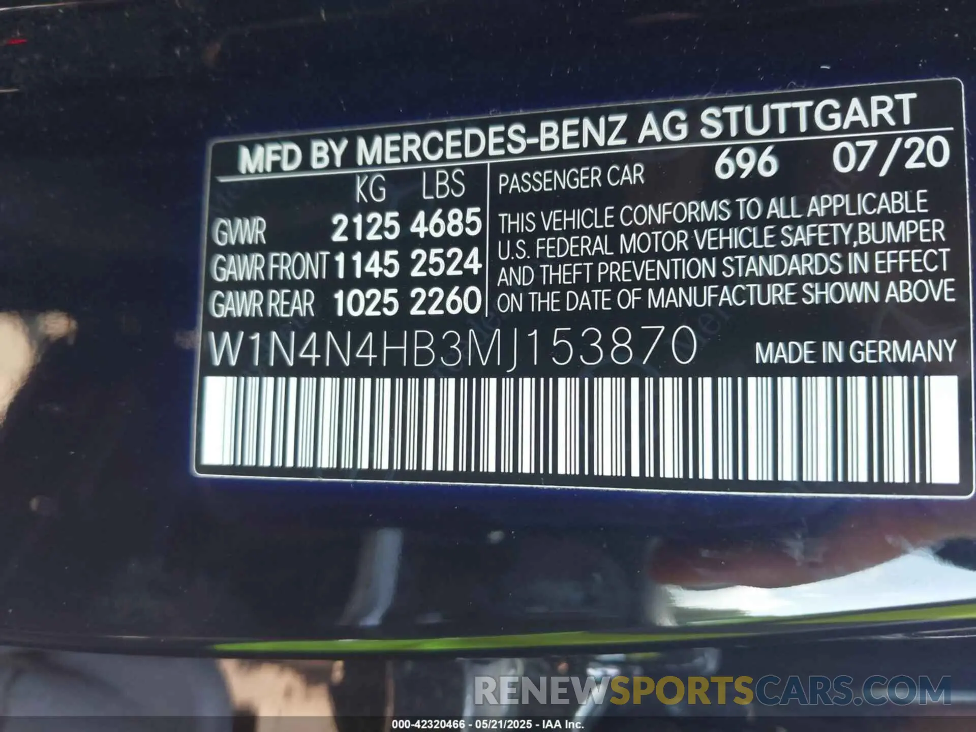 9 fotografías del automóvil dañado W1N4N4HB3MJ153870 MERCEDES-BENZ GLA 250 2021