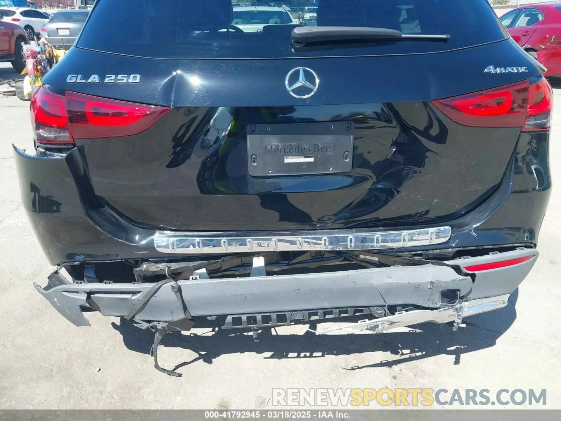 6 fotografías del automóvil dañado W1N4N4HB4MJ187414 MERCEDES-BENZ GLA 250 2021