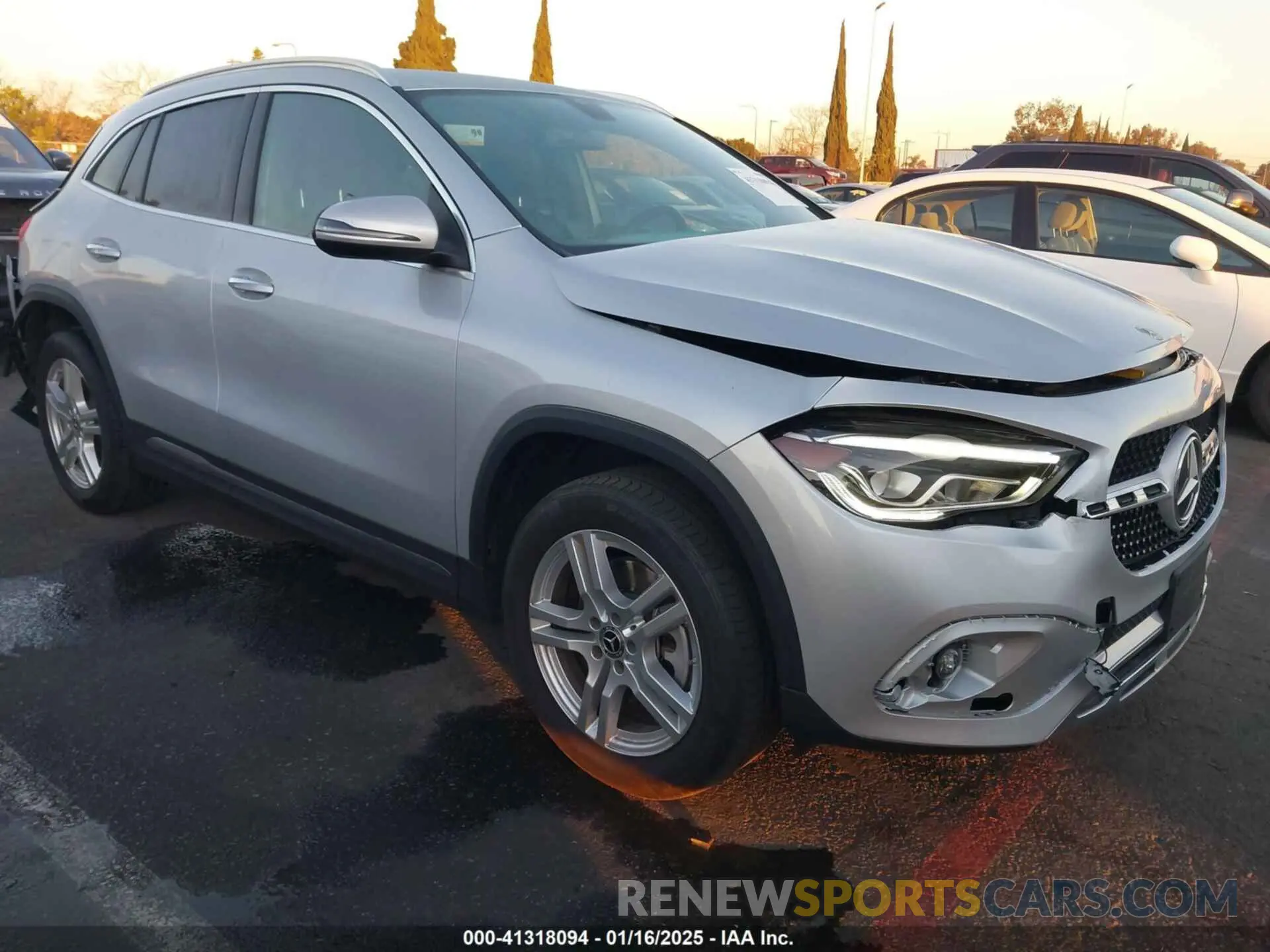 1 fotografías del automóvil dañado W1N4N4GB5NJ394770 MERCEDES-BENZ GLA 250 2022