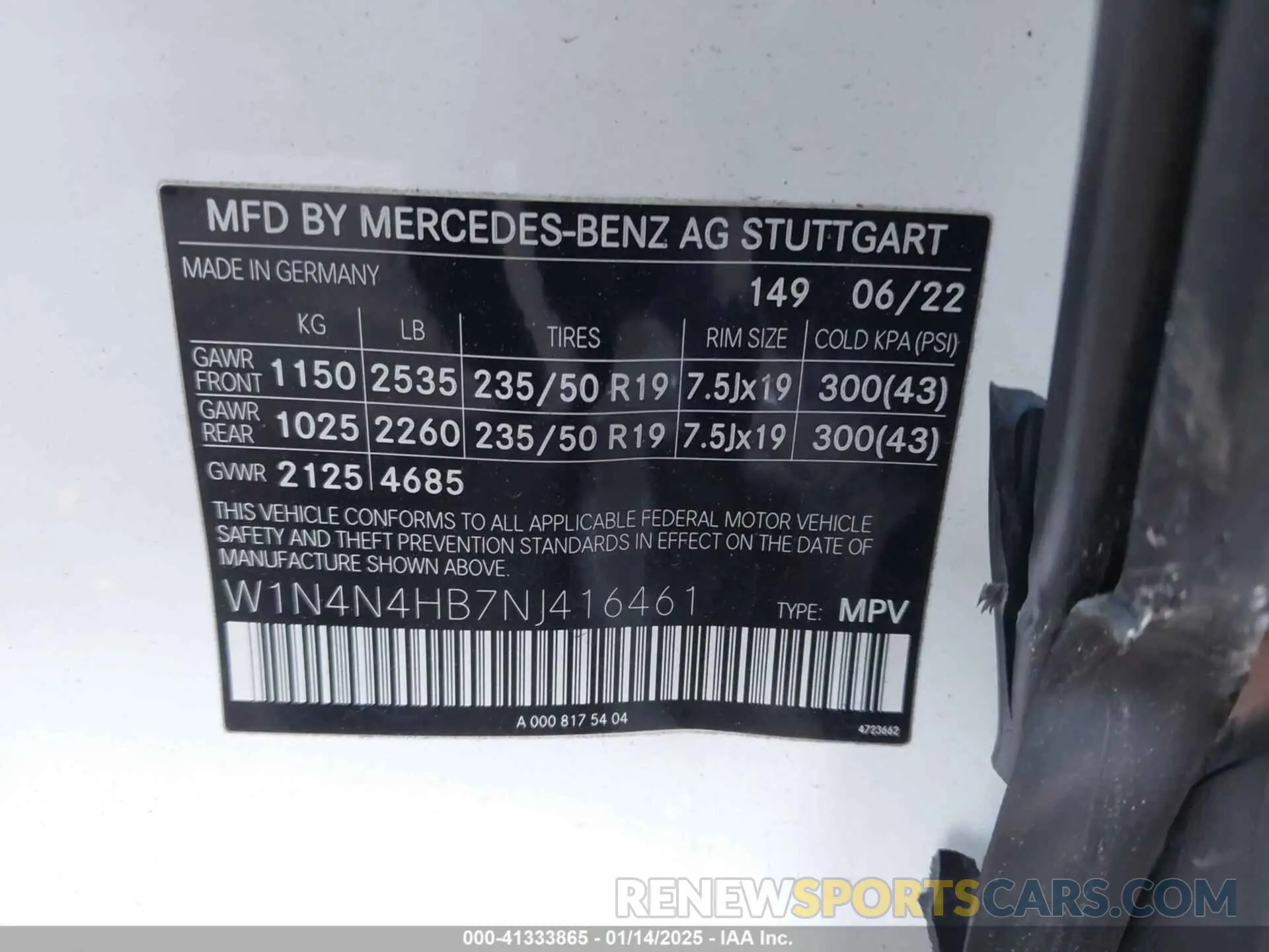9 fotografías del automóvil dañado W1N4N4HB7NJ416461 MERCEDES-BENZ GLA 250 2022