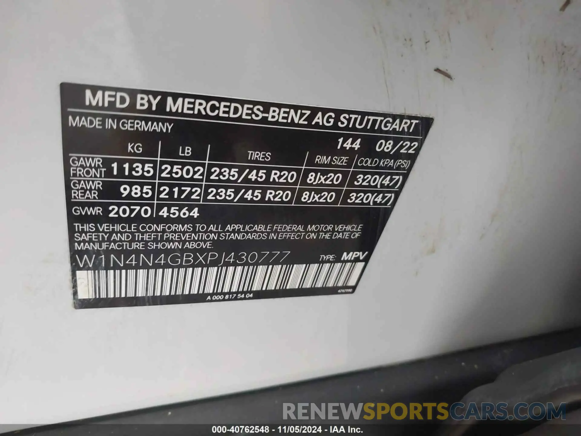 9 fotografías del automóvil dañado W1N4N4GBXPJ430777 MERCEDES-BENZ GLA 250 2023