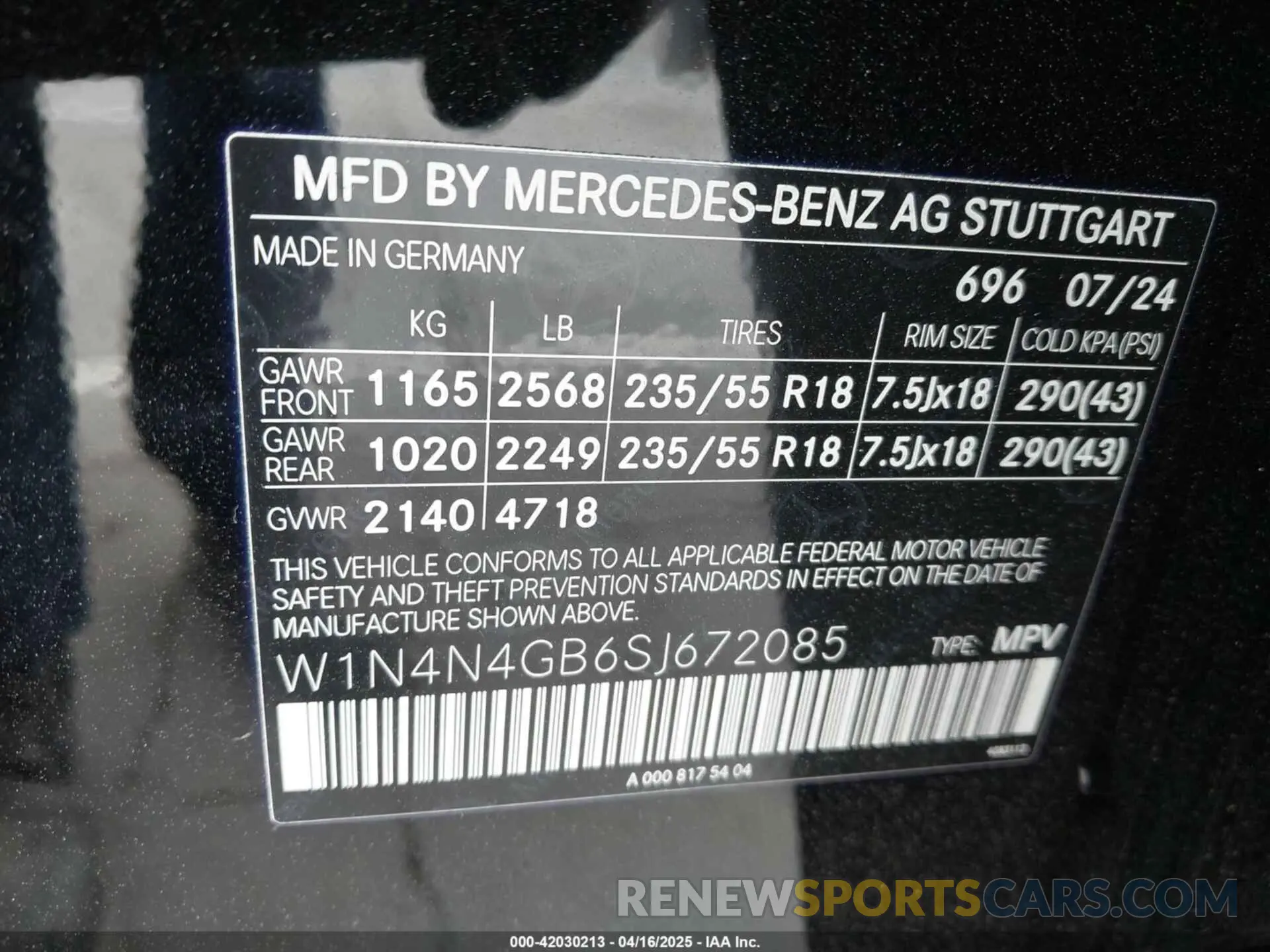 9 fotografías del automóvil dañado W1N4N4GB6SJ672085 MERCEDES-BENZ GLA 250 2025