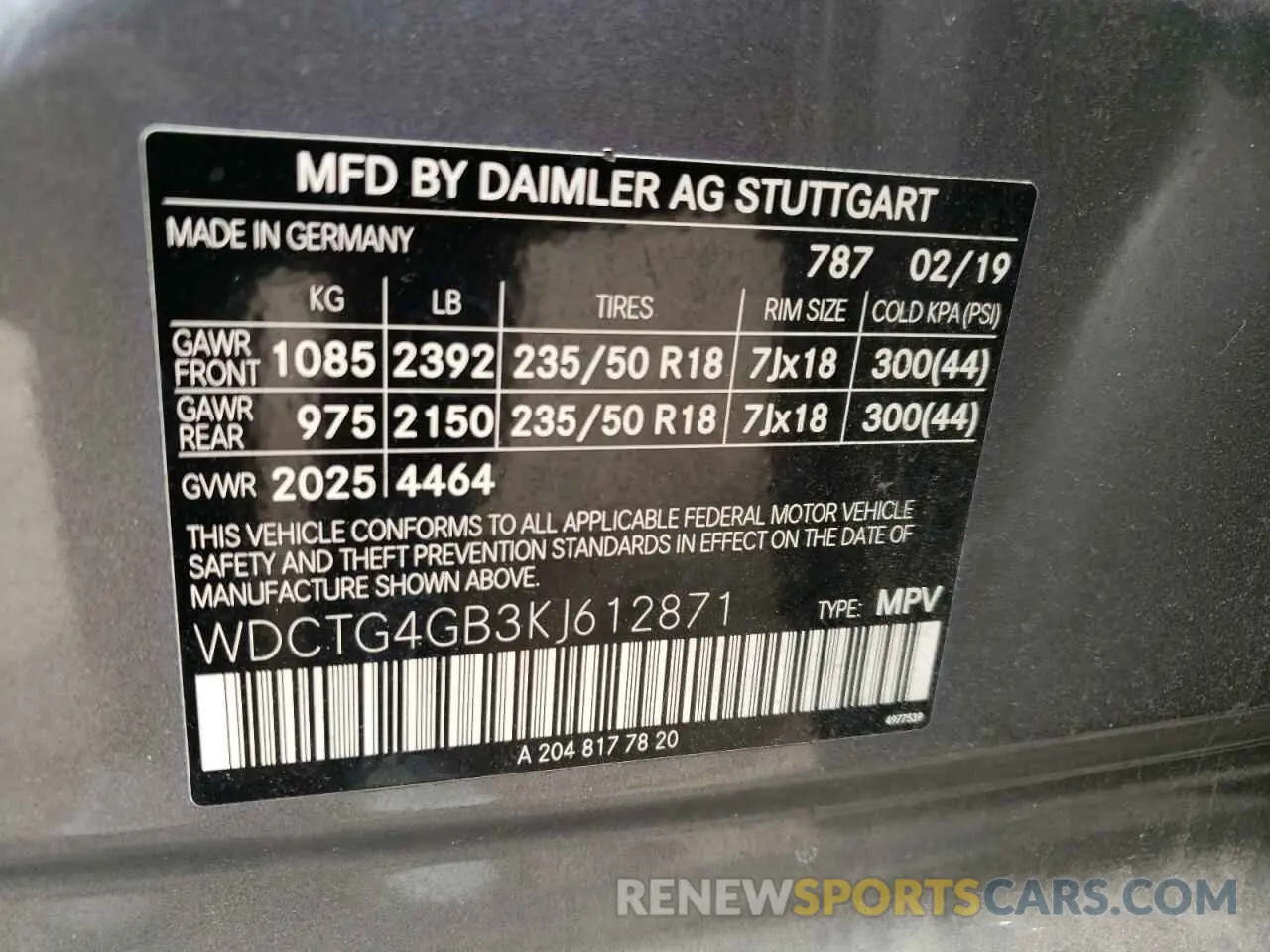 13 fotografías del automóvil dañado WDCTG4GB3KJ612871 MERCEDES-BENZ GLA-CLASS 2019