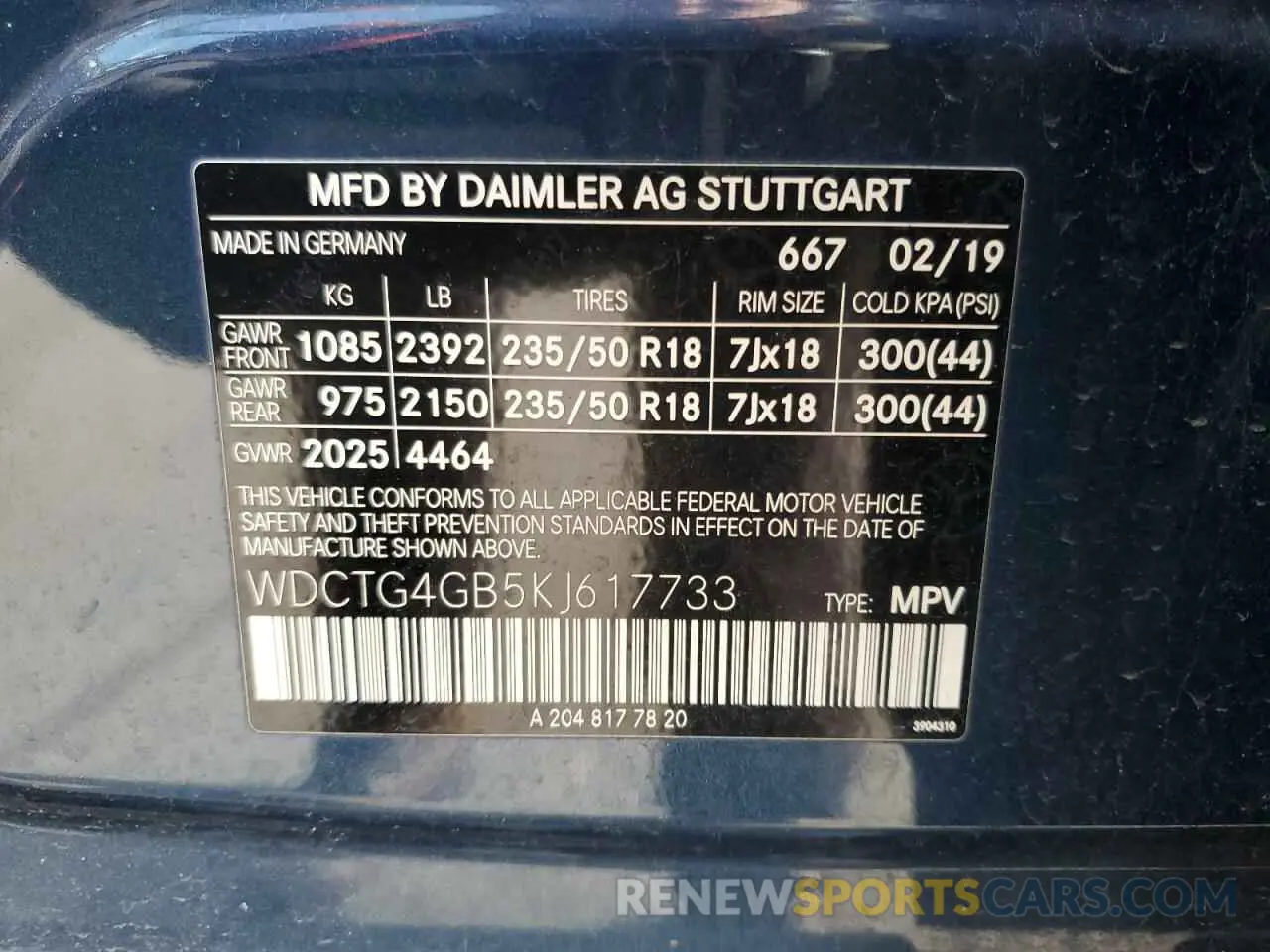 13 fotografías del automóvil dañado WDCTG4GB5KJ617733 MERCEDES-BENZ GLA-CLASS 2019