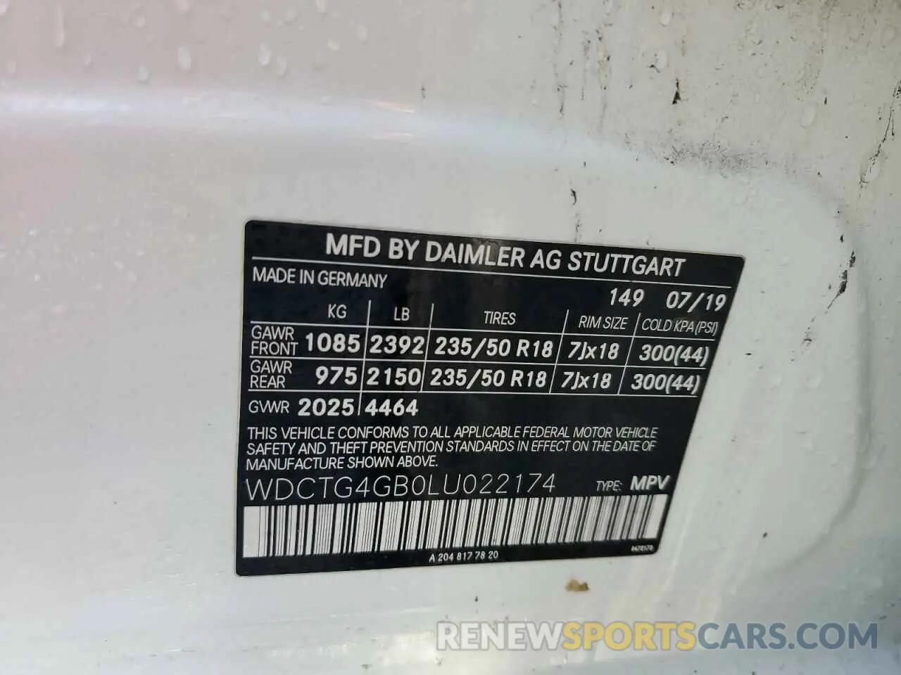 13 fotografías del automóvil dañado WDCTG4GB0LU022174 MERCEDES-BENZ GLA-CLASS 2020